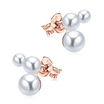 Gorgeous Three Pearl Cluster Silver Ear Stud STS-5262